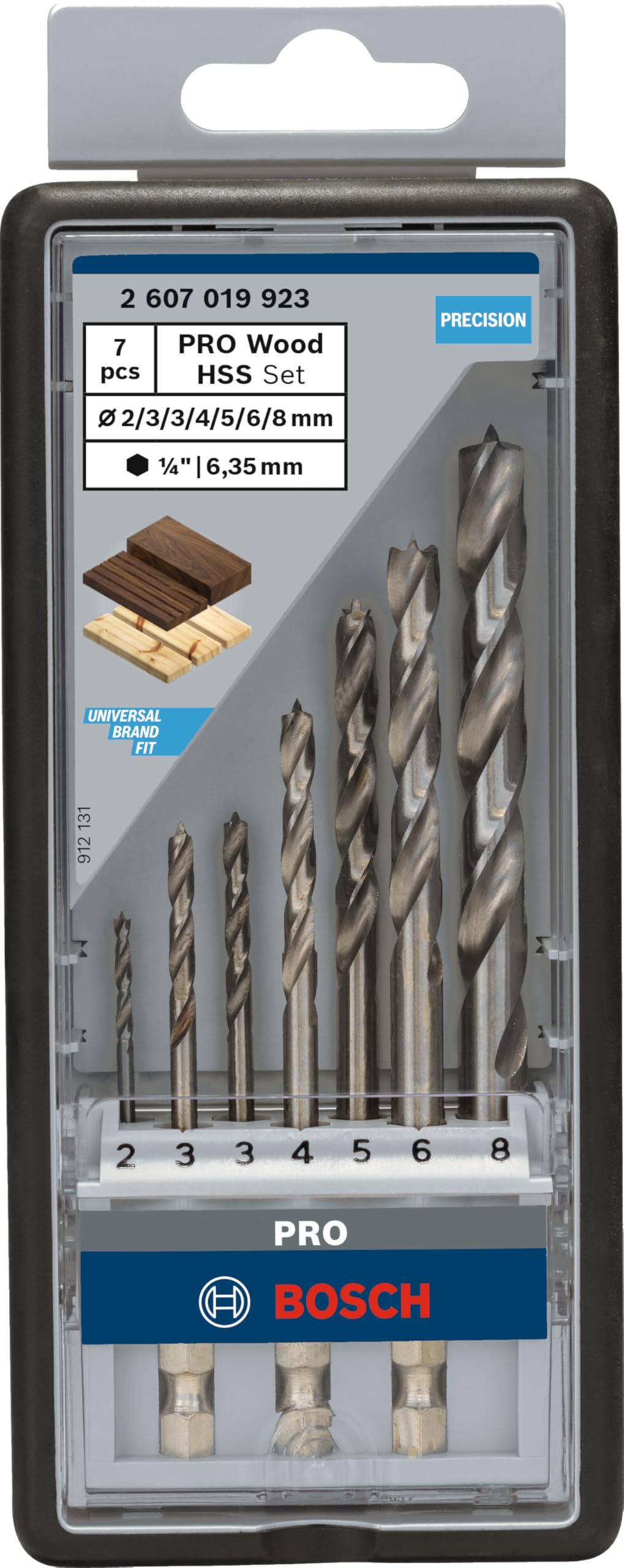bosch-pro-wood-hss-holzbohrer-set-robust-line-7-teilig-sechskantschaft-2-8-mm-ho image 2