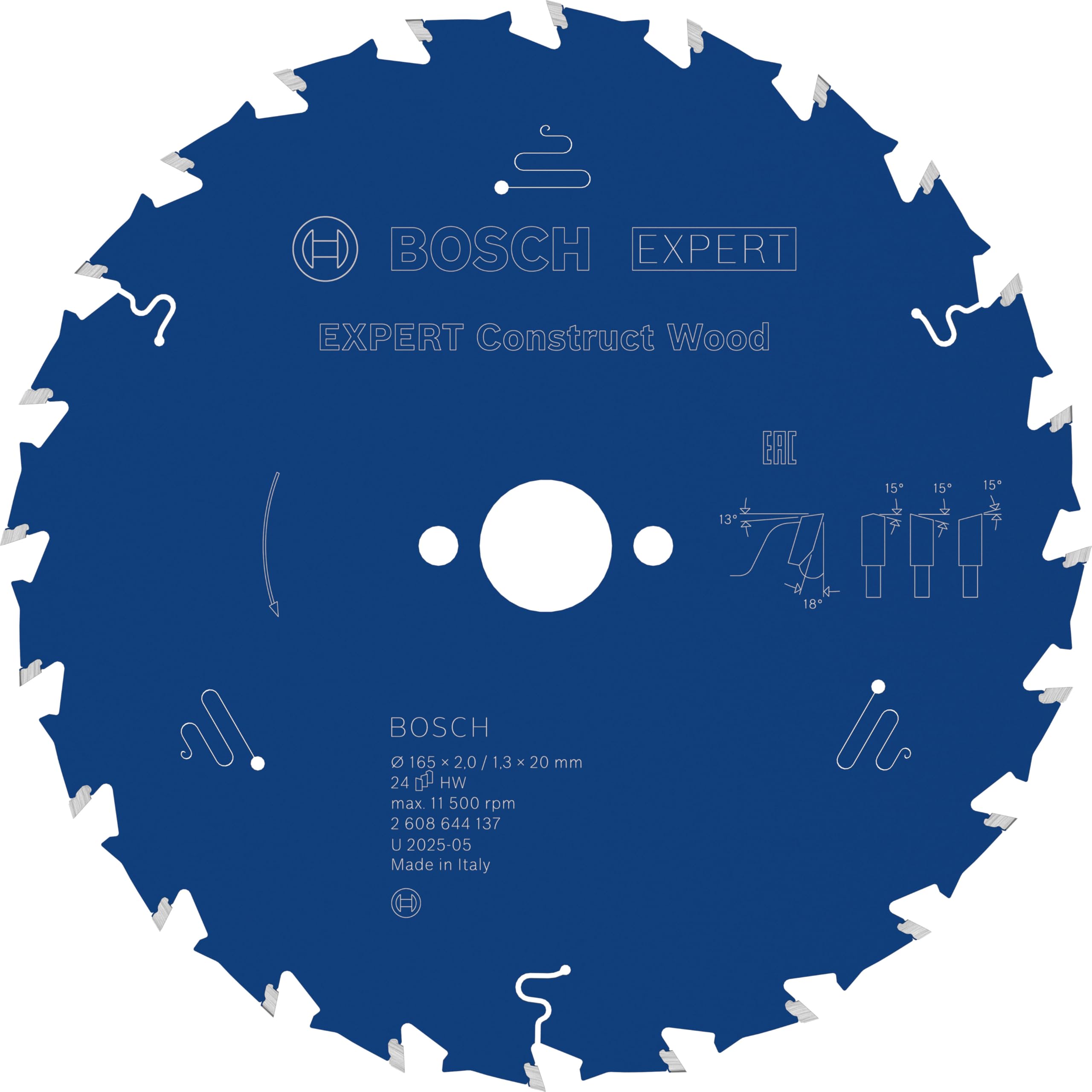 bosch-professional-expert-for-construct-wood-kreiss-geblatt-165-x-20-mm-24-z-hne image 1
