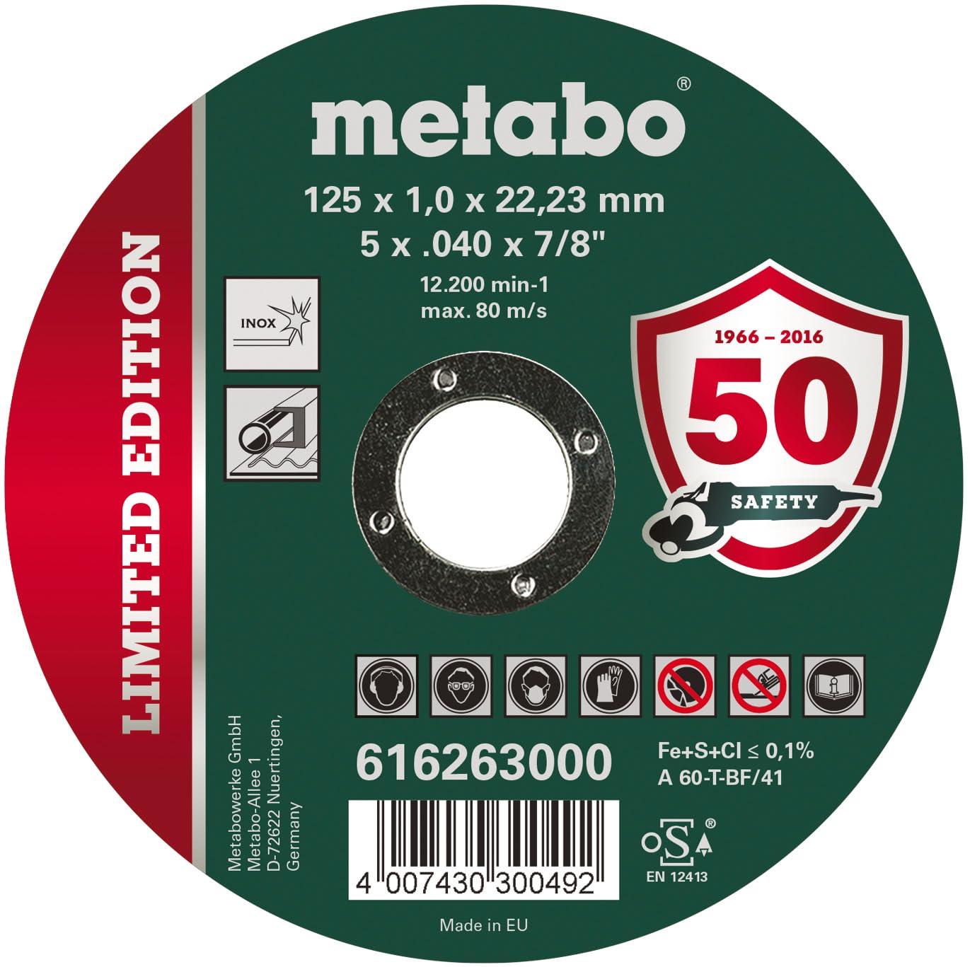 metabo-limited-edition-trennscheibe-125-x-1-0-x-22-23-mm-inox-gerade-ausf-hrung- image 1