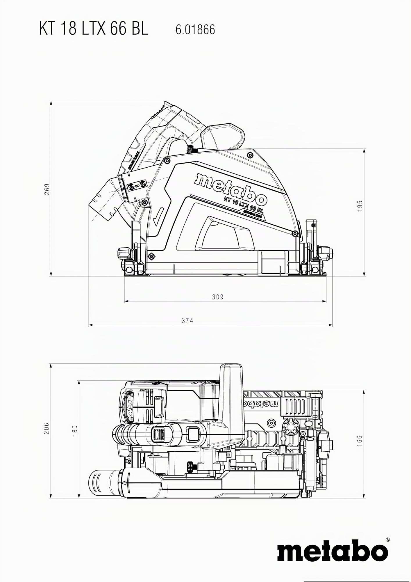 metabo-kt-18-ltx-66-bl-akku-tauchkreiss-ge-18v-mit-brushless-motor-66-mm-schnitt image 2