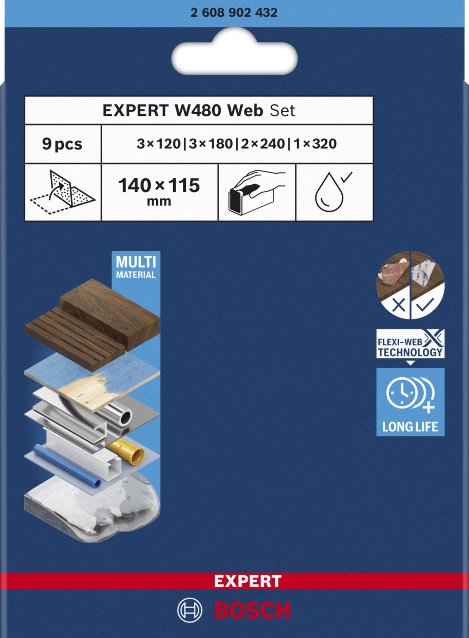 bosch-expert-w480-web-handschleifblatt-set-9-teilig-flexi-web-technologie-115x14 image 2