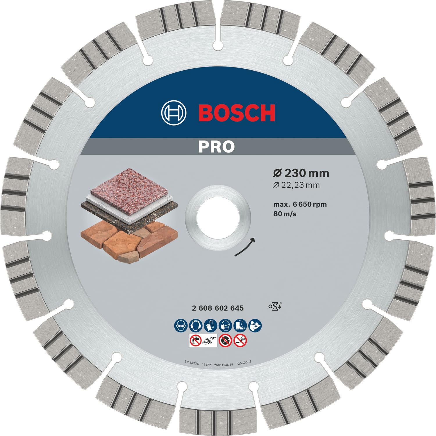 bosch-professional-diamanttrennscheibe-pro-stone-230-x-22-23-mm-f-r-stein-naturs image 1
