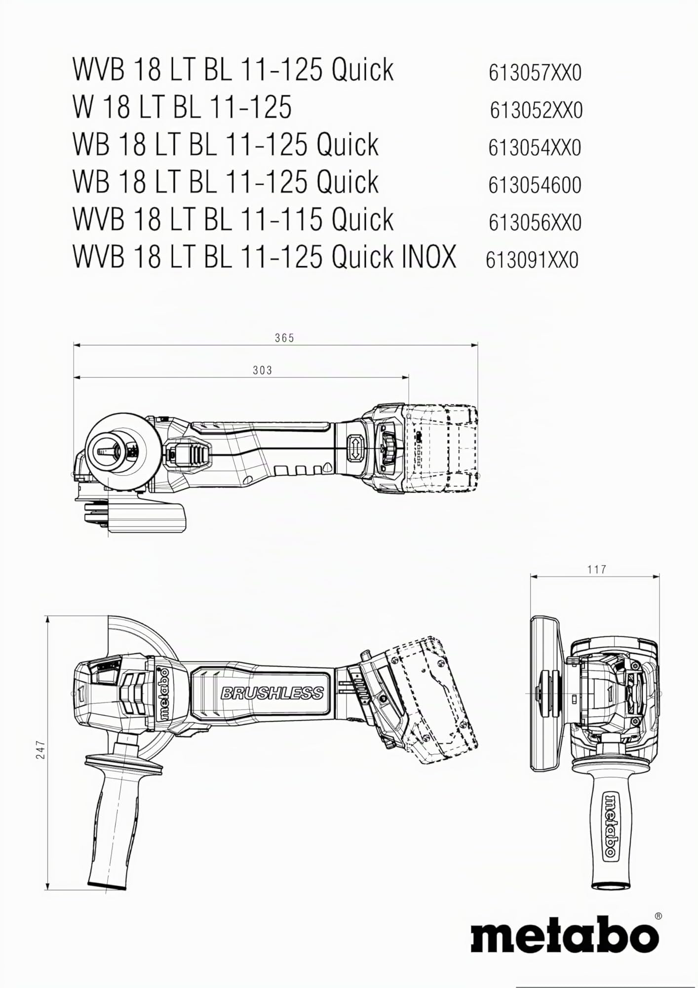 metabo-wvb-18-lt-bl-11-125-quick-akku-winkelschleifer-125-mm-akku-flex-18v-brush image 2