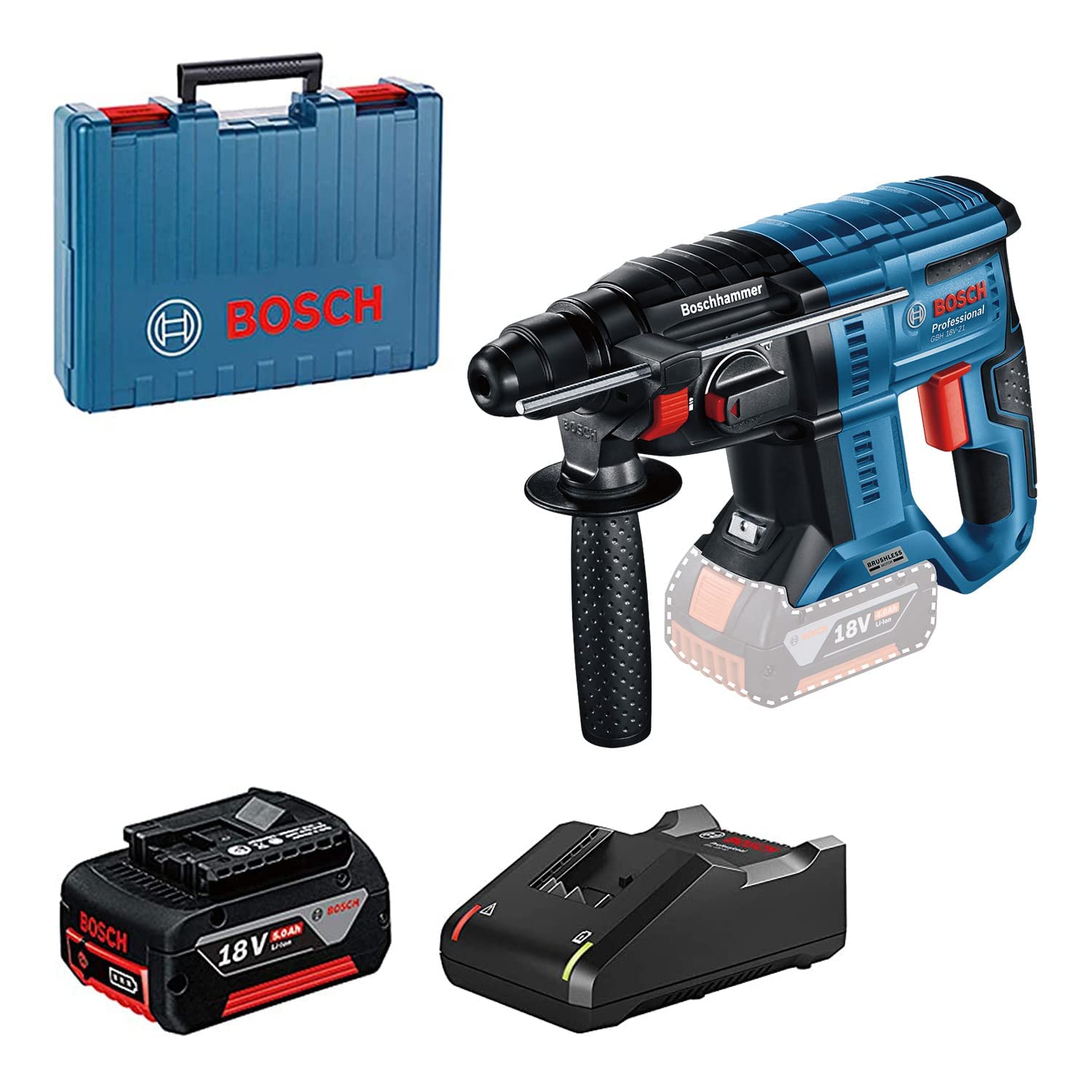 bosch-professional-gbh-18v-21-akku-bohrhammer-18-v-brushless-3-modi-bohren-bohre image 1