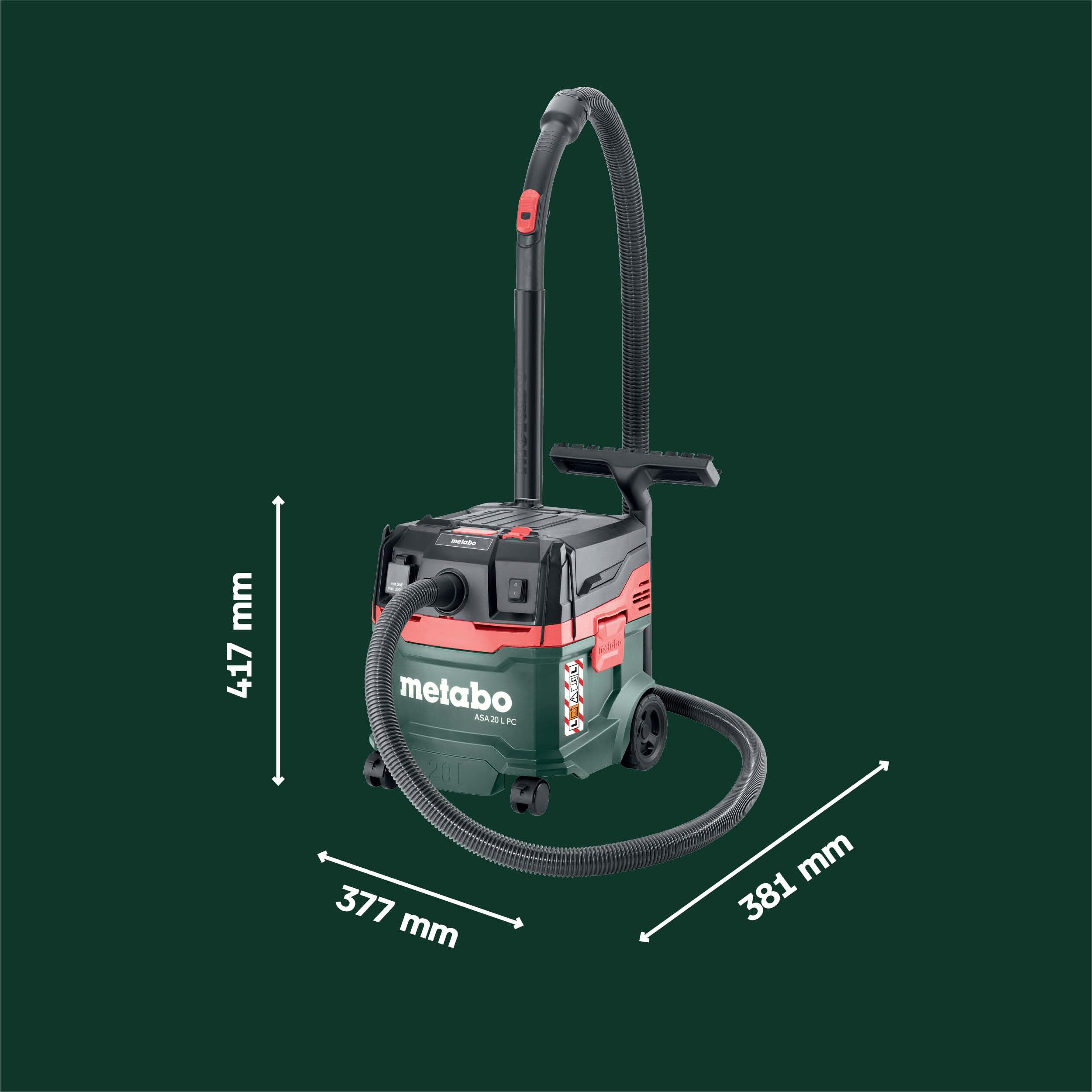 metabo-asa-20-l-pc-allessauger-nass-trockensauger-staubklasse-l-1200-w-20-l-beh- image 4