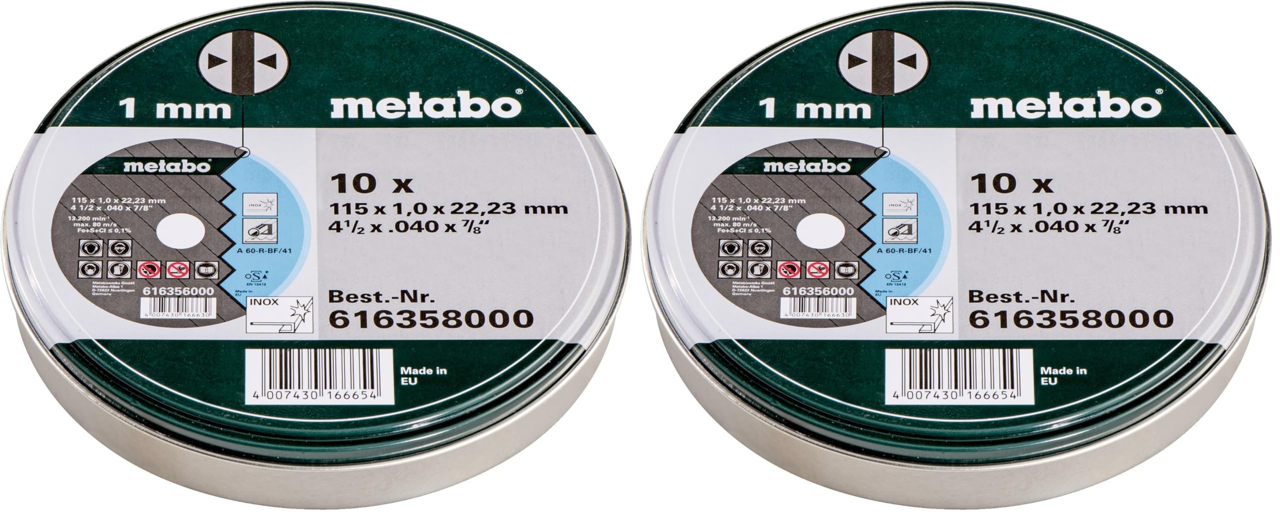 metabo-trennscheiben-sp-115-x-1-0-x-22-23-mm-inox-tf-41-616358000-10-st-ck-d-nne image 3