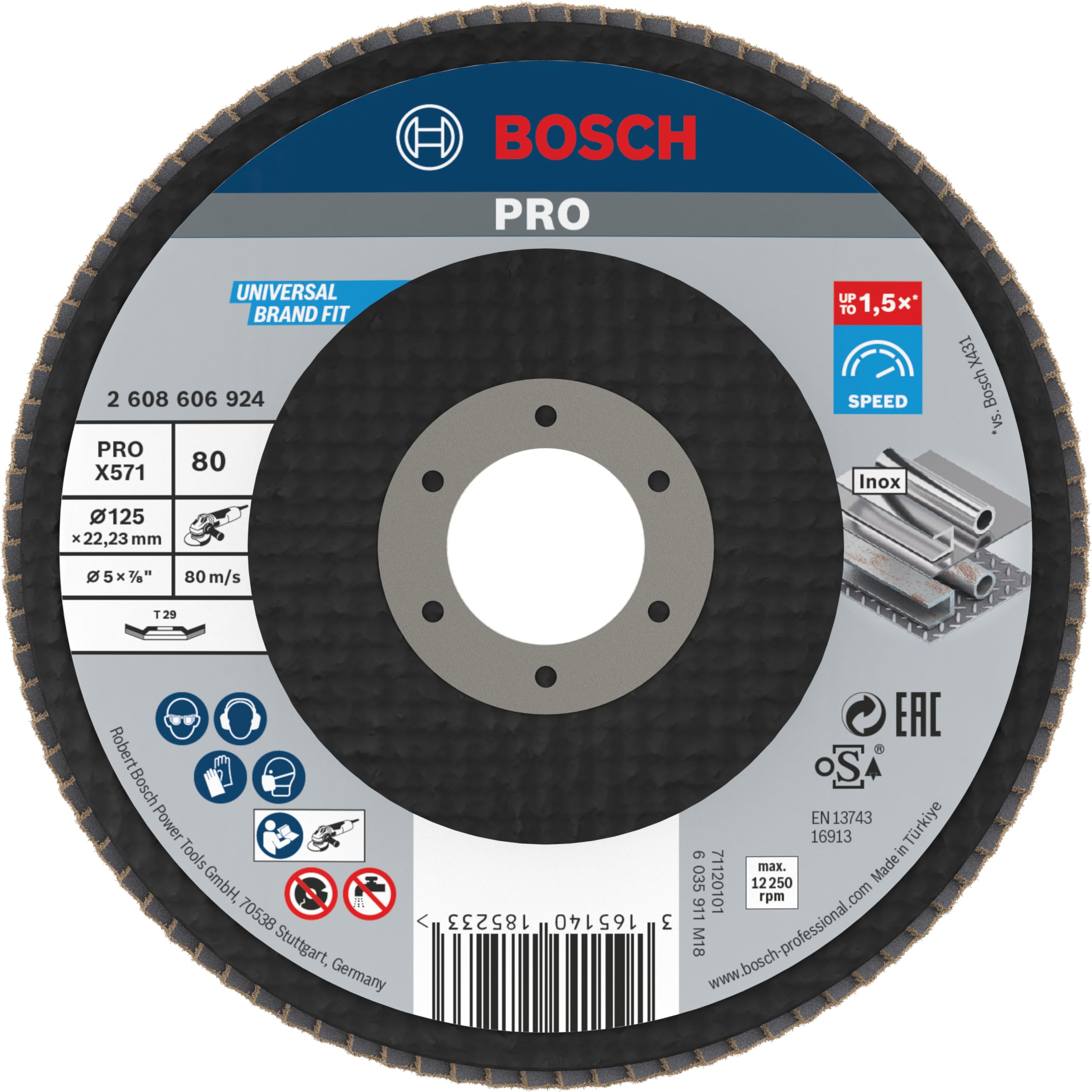 bosch-pro-metal-x571-f-cherschleifscheibe-125-mm-k-rnung-80-abgewinkelt-f-r-stah image 1