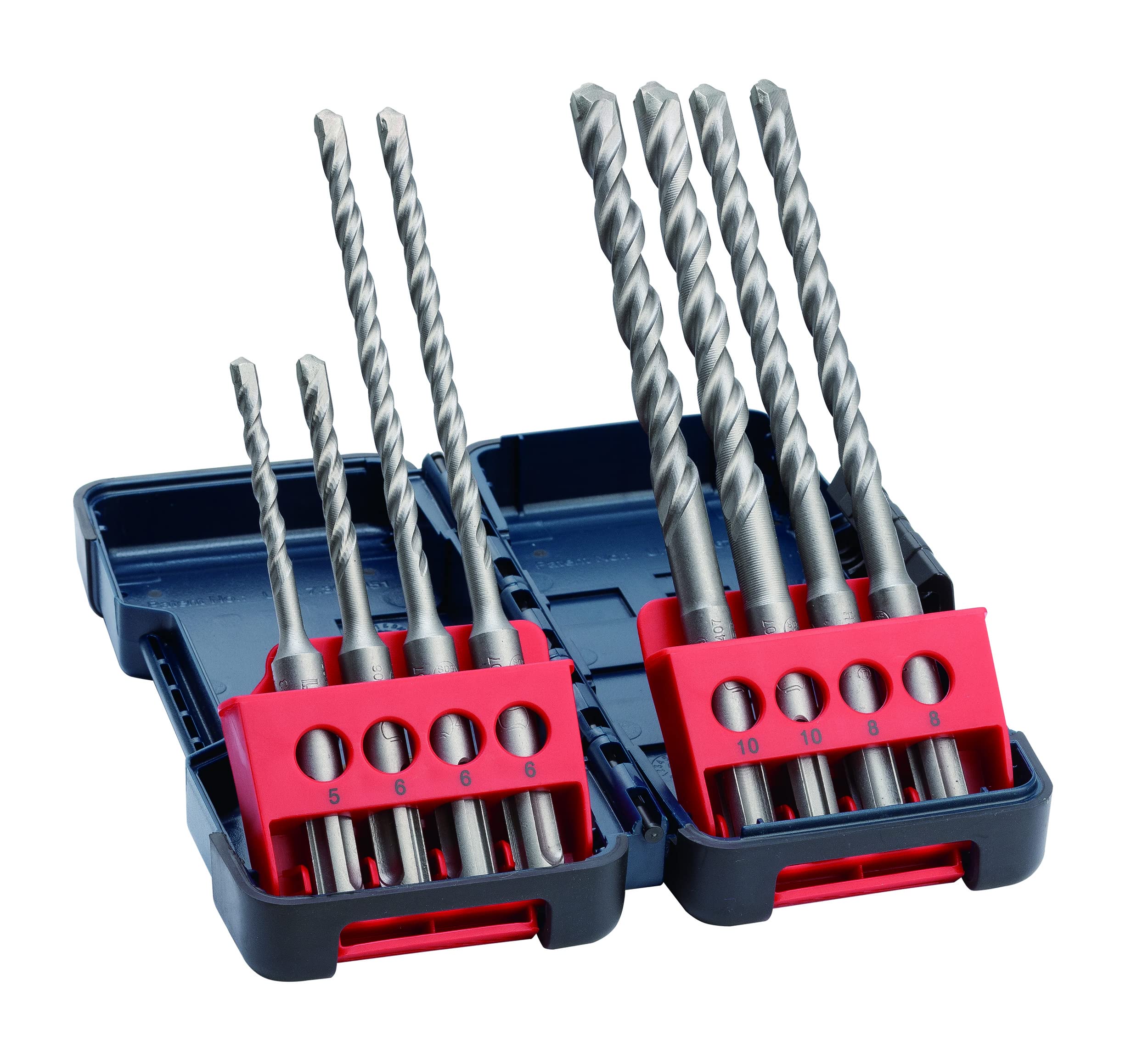 bosch-8-teiliges-hammerbohrer-set-sds-plus-3-5-10-mm-f-r-beton-in-robuster-tough image 1