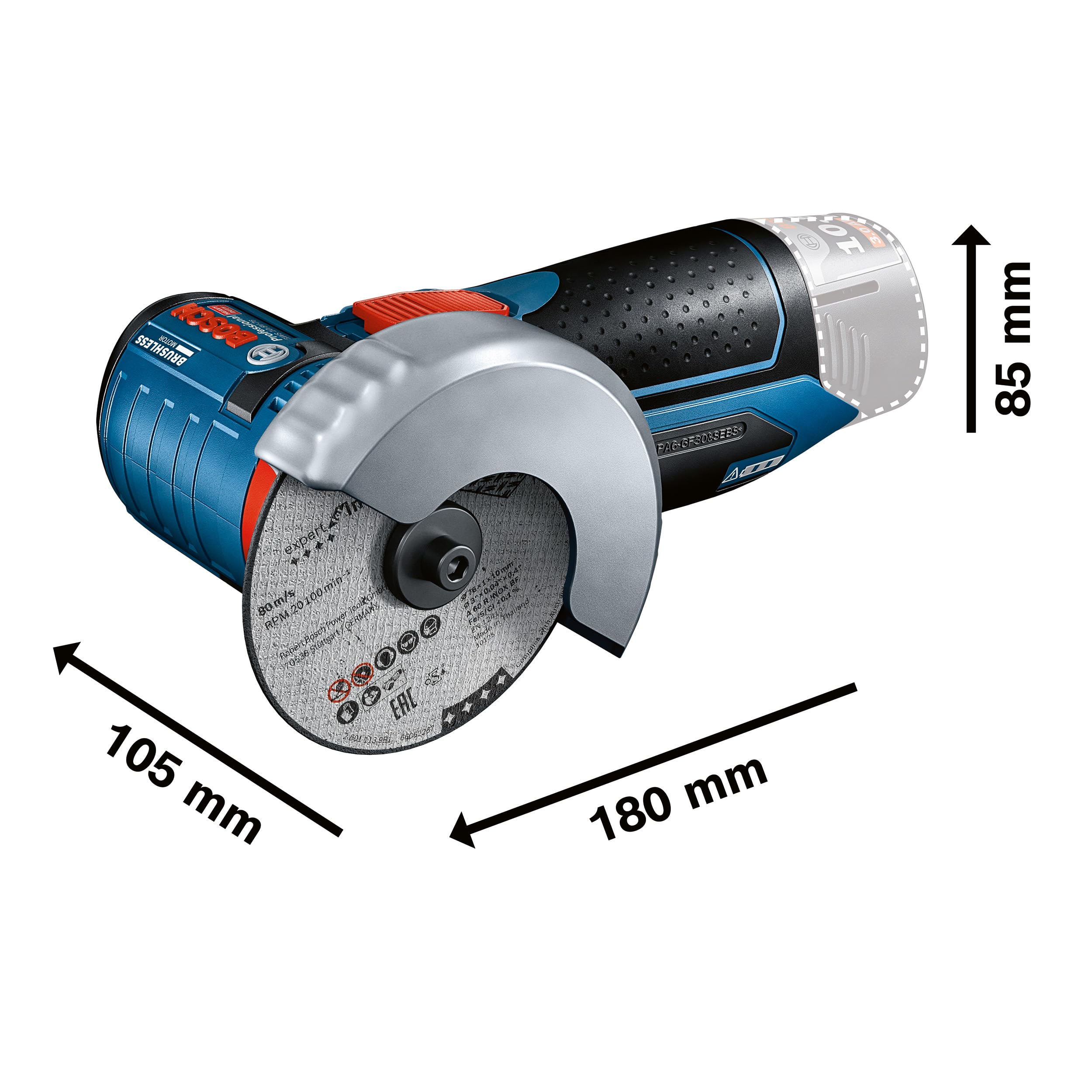 bosch-professional-12v-system-akku-winkelschleifer-gws-12v-76-inkl-2x-2-0-ah-akk image 2