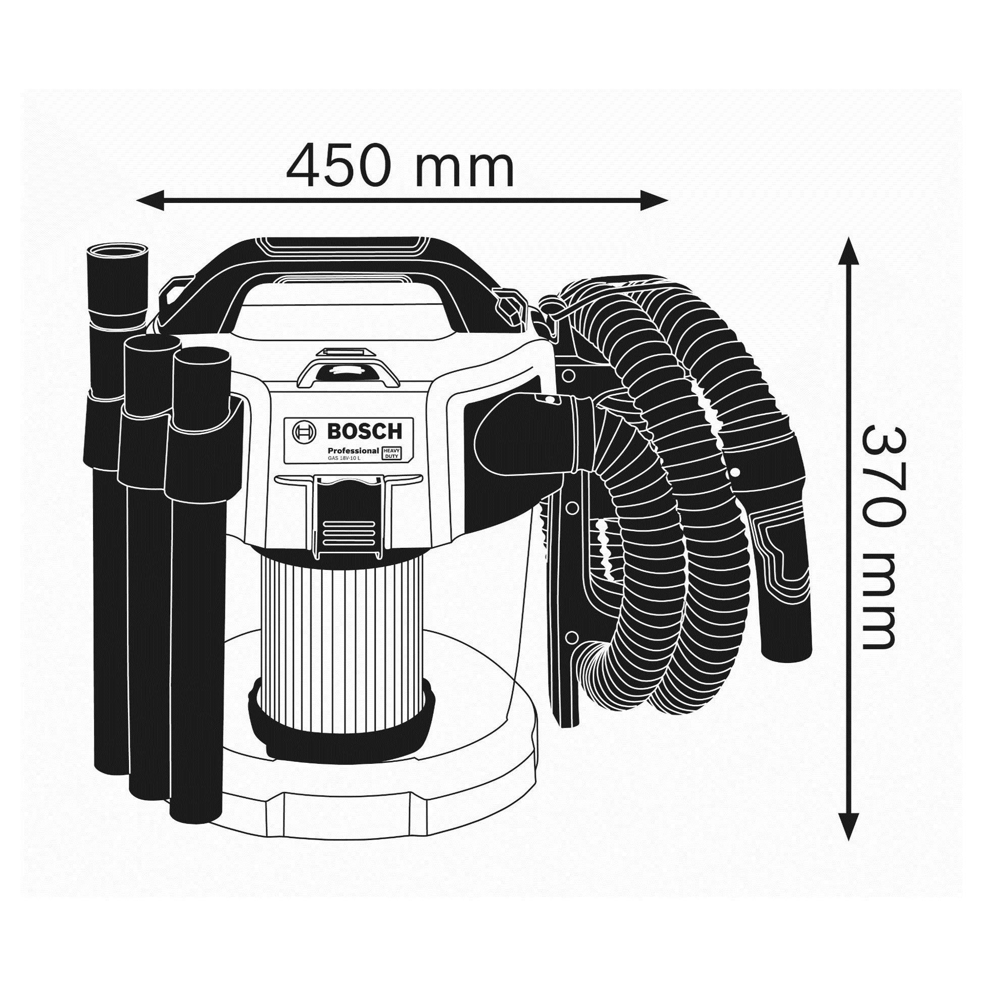 bosch-professional-gas-18v-10-l-akku-staubsauger-18v-system-ohne-akku-ladeger-t- image 3
