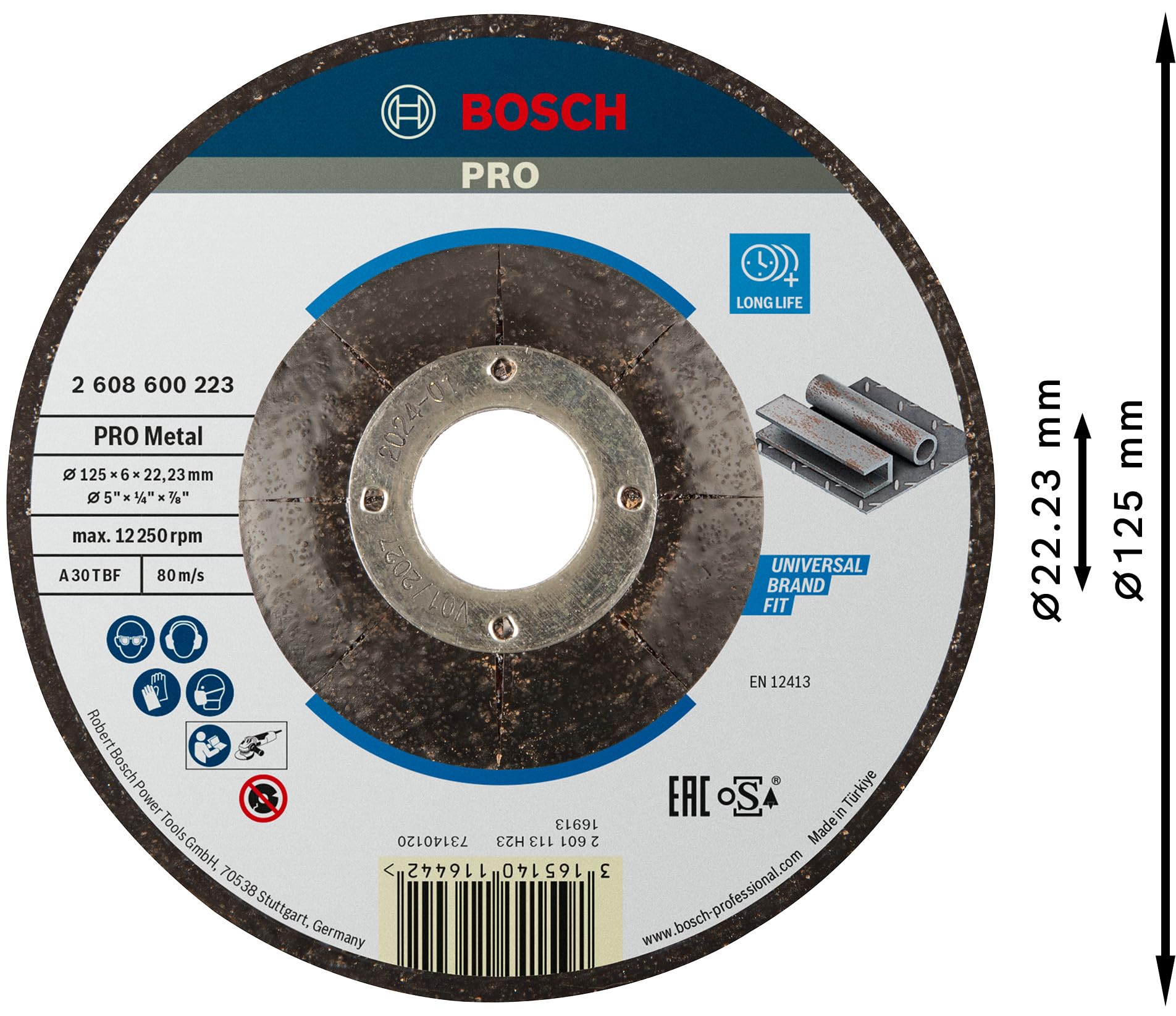bosch-pro-metal-longlife-schruppscheibe-125-x-6-x-22-23-mm-f-r-stahl-und-metall- image 2