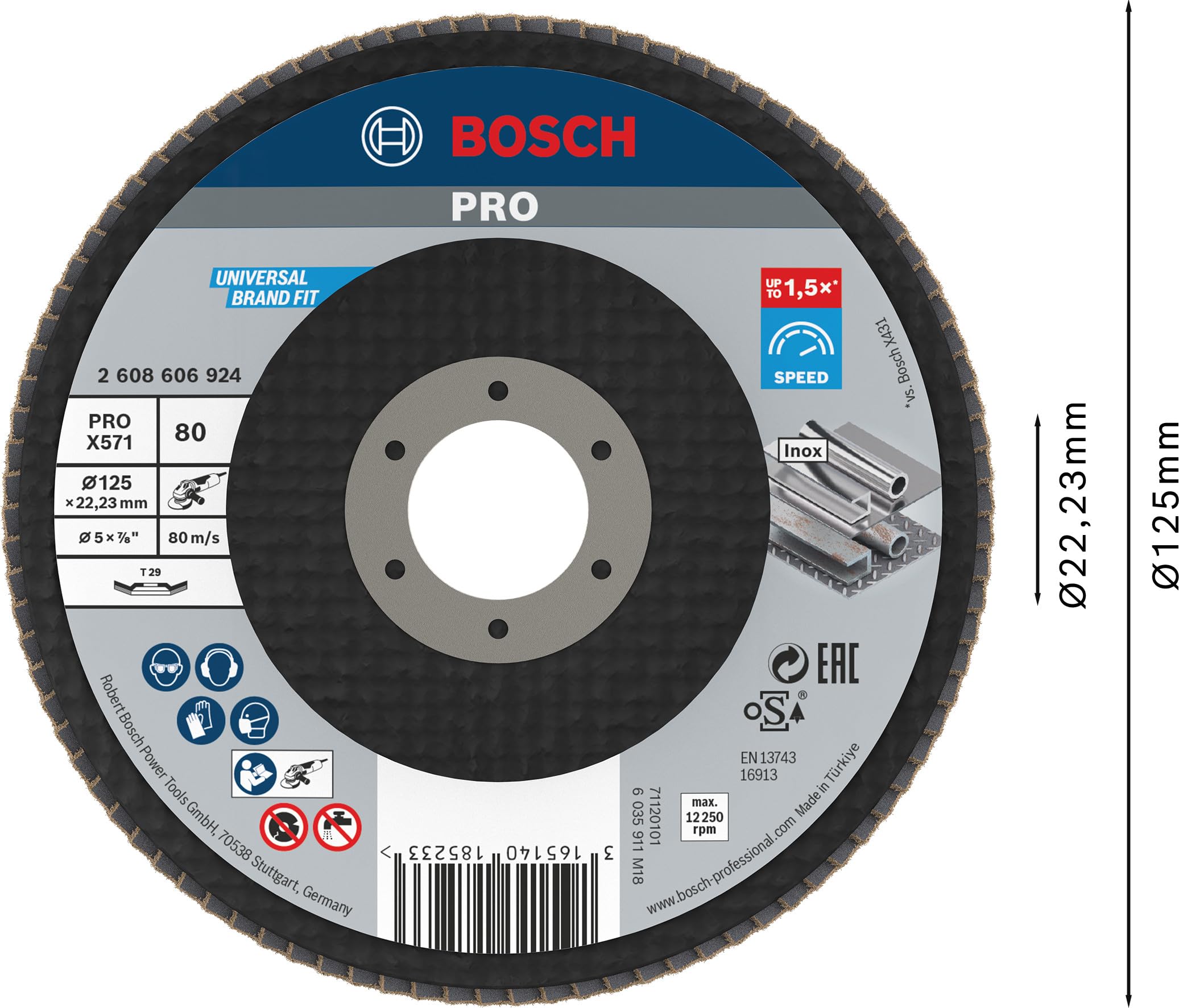 bosch-pro-metal-x571-f-cherschleifscheibe-125-mm-k-rnung-80-abgewinkelt-f-r-stah image 2