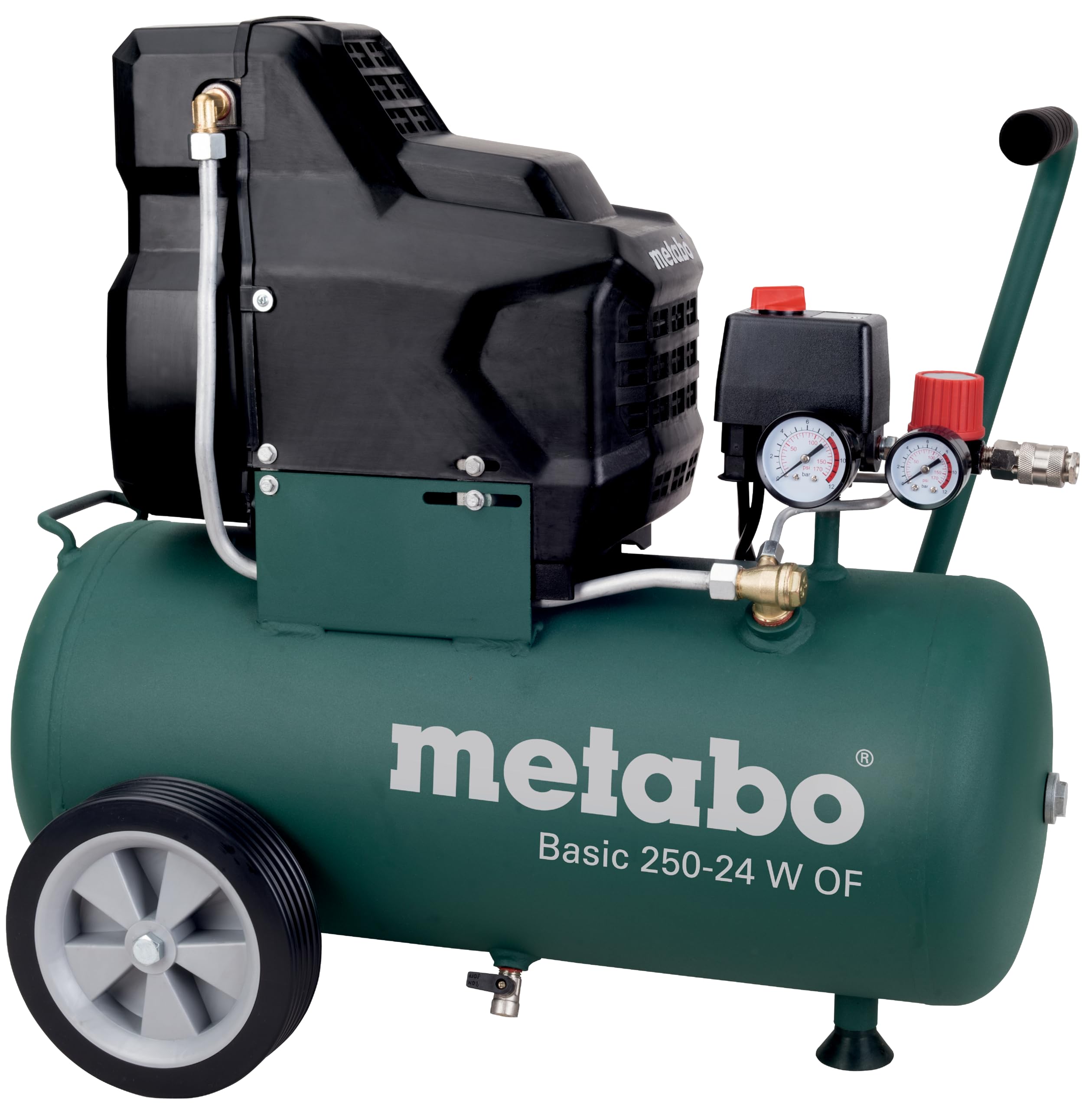 metabo-kompressor-basic-250-24-w-of-24-l-lfreier-druckluftkompressor-mit-manomet image 1