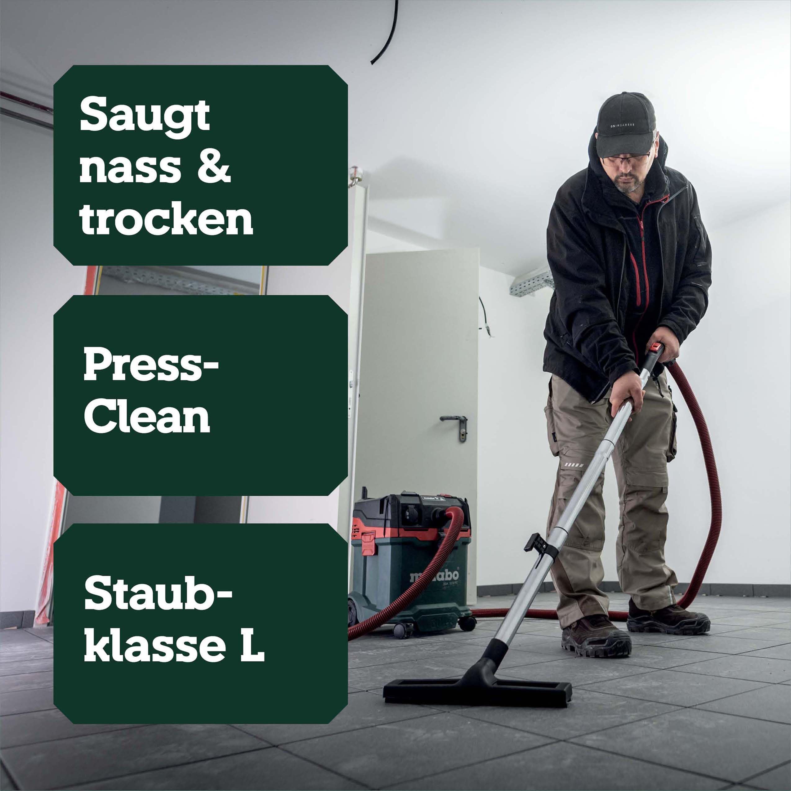 metabo-asa-30-l-pc-allessauger-nass-trockensauger-staubklasse-l-1200-w-pressclea image 2