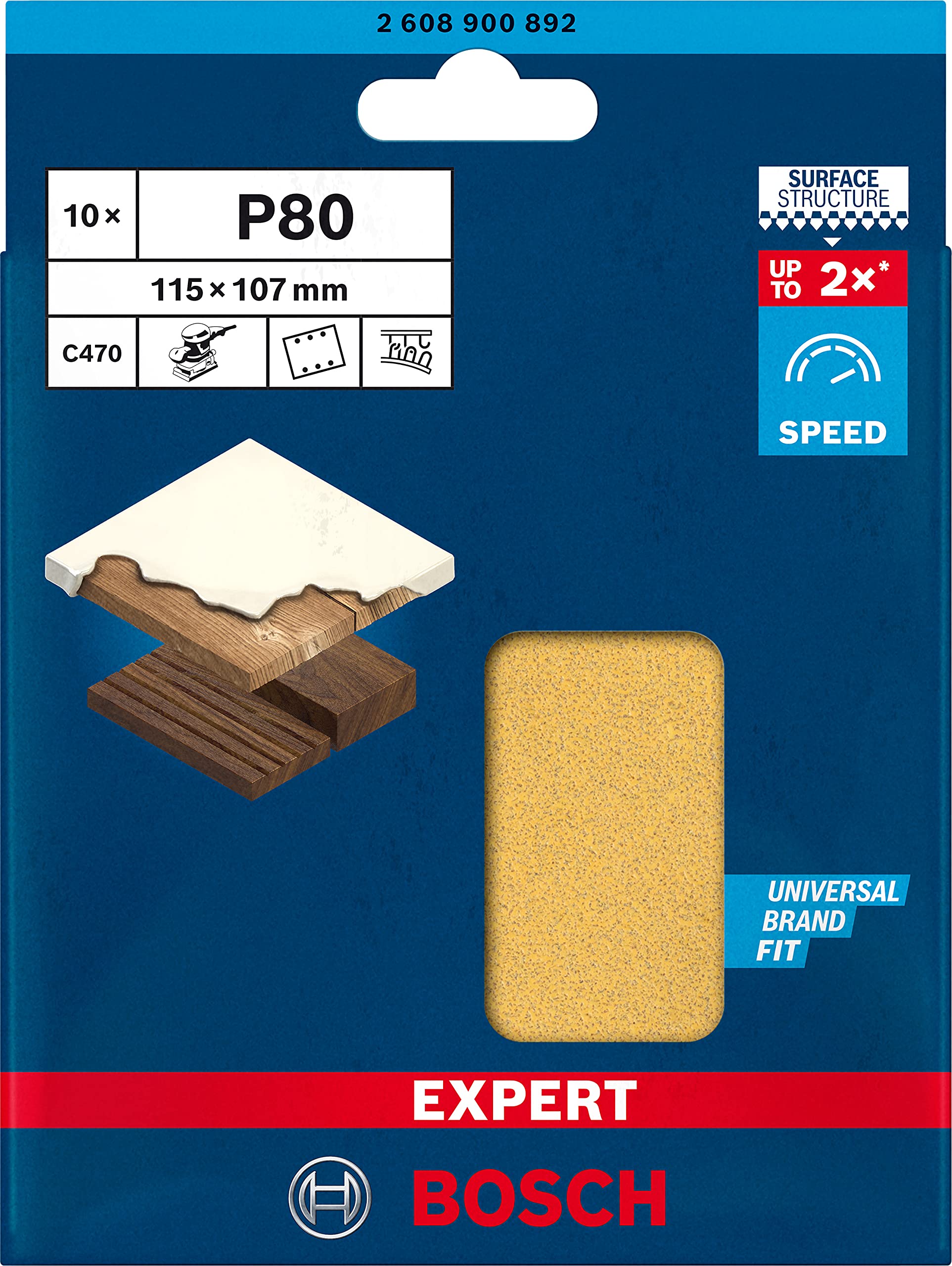 bosch-accessories-10x-expert-c470-schleifblatt-mit-6-l-chern-115x107-mm-k-rnung- image 2