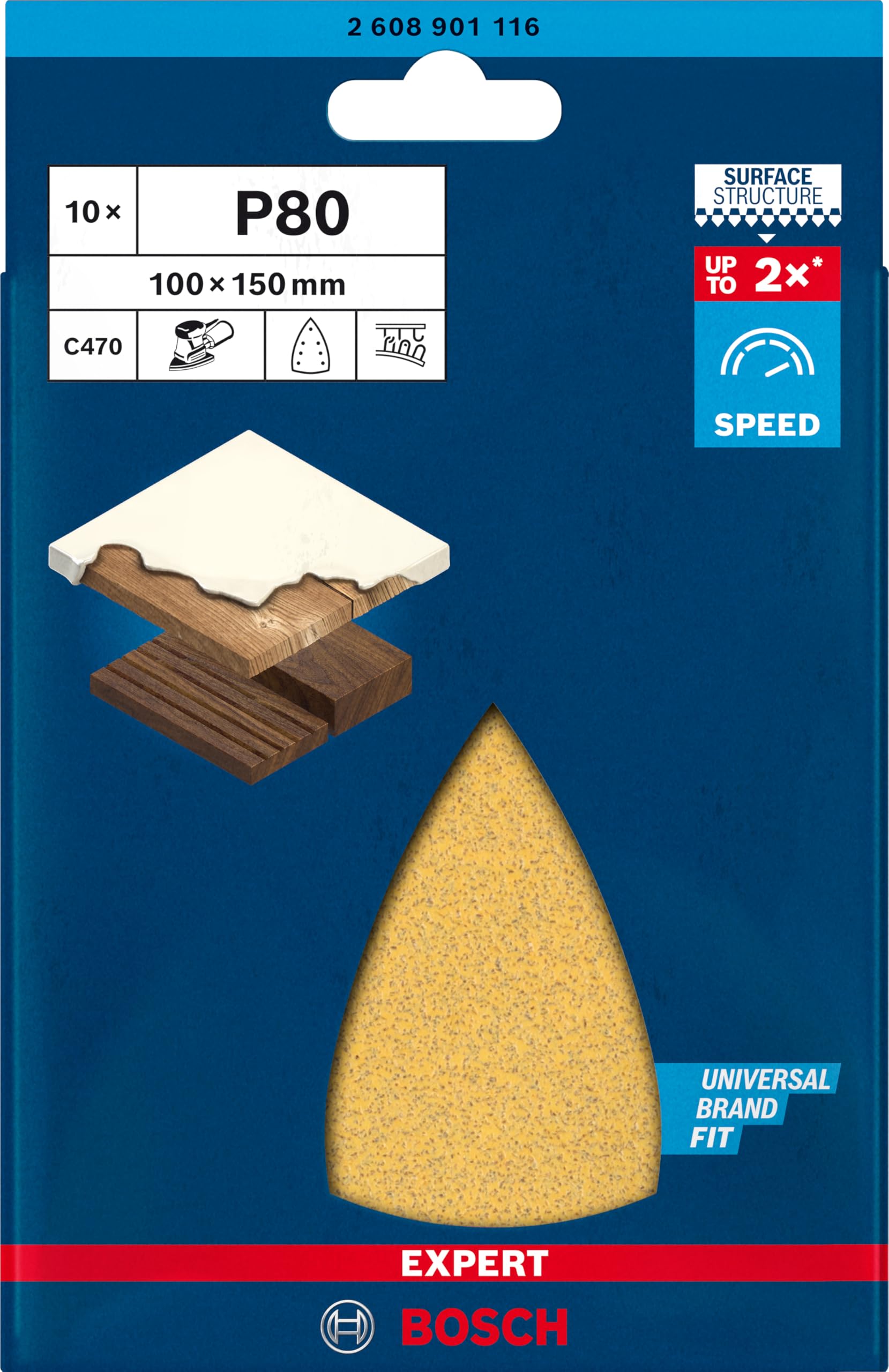 bosch-expert-c470-schleifblatt-7-loch-100-x-150-mm-k-rnung-80-10-st-ck-f-r-multi image 2