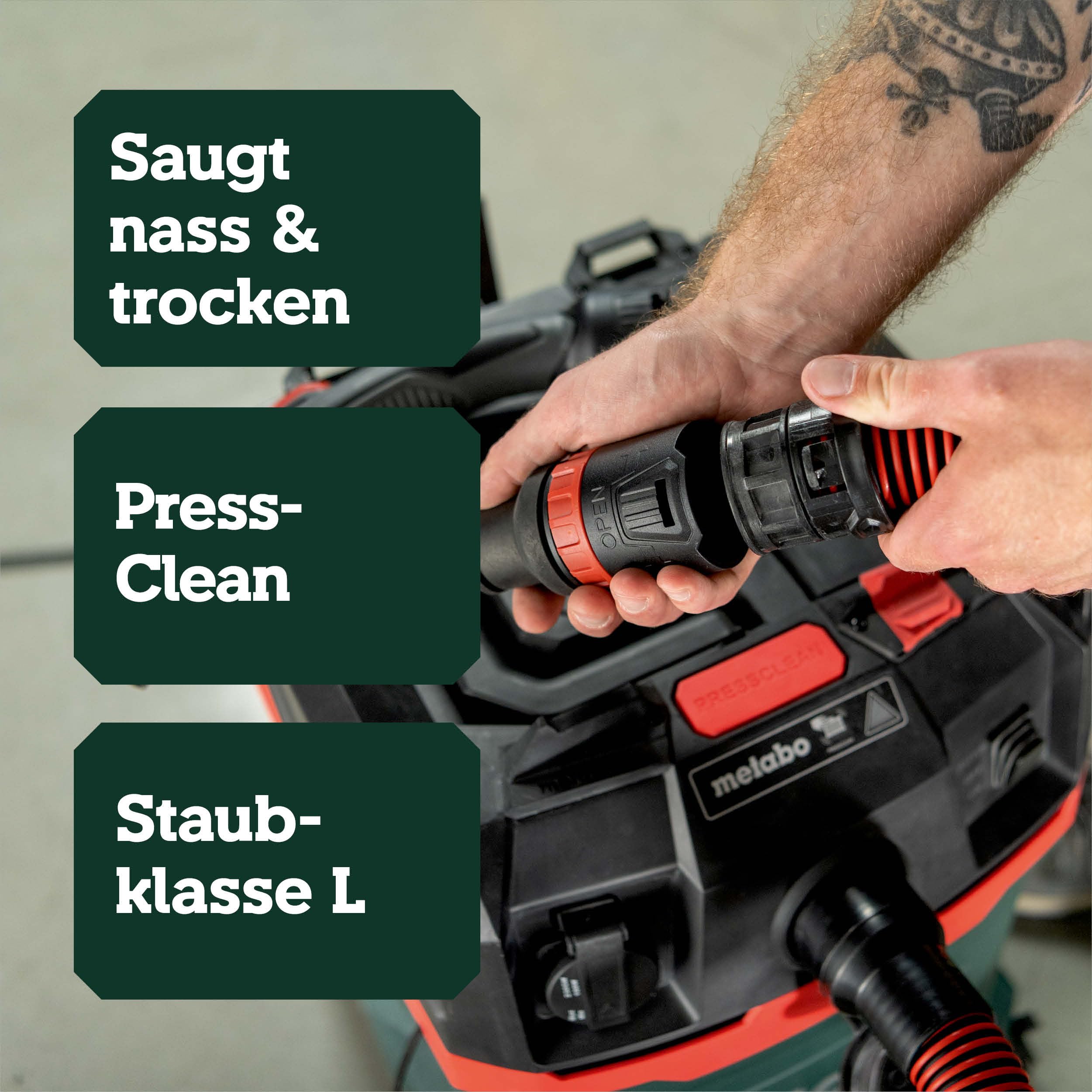 metabo-as-20-l-pc-allessauger-nass-trockensauger-staubklasse-l-1200-watt-20-l-ta image 2