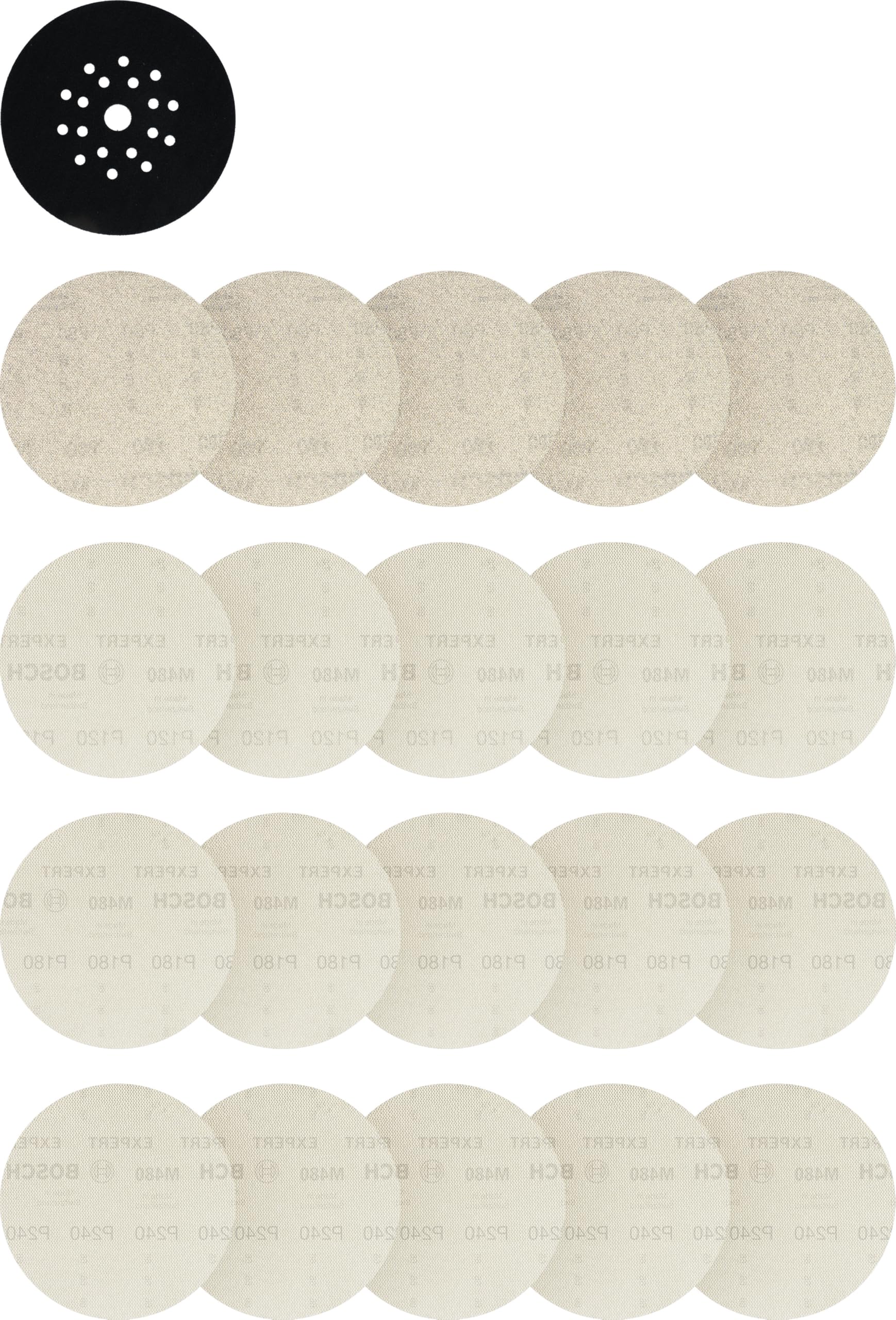 bosch-expert-m480-schleifnetz-set-225-mm-21-tlg-k-rnung-80-120-180-240-f-r-trock image 1