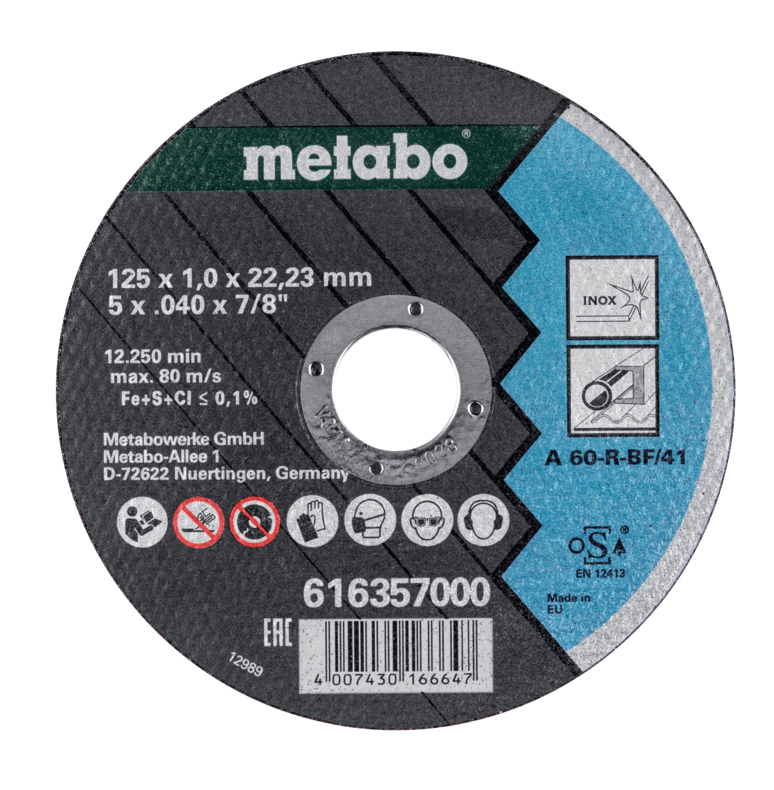 metabo-trennscheiben-sp-125-x-1-0-x-22-23-mm-inox-tf-41-10-st-ck-d-nne-edelstahl image 4