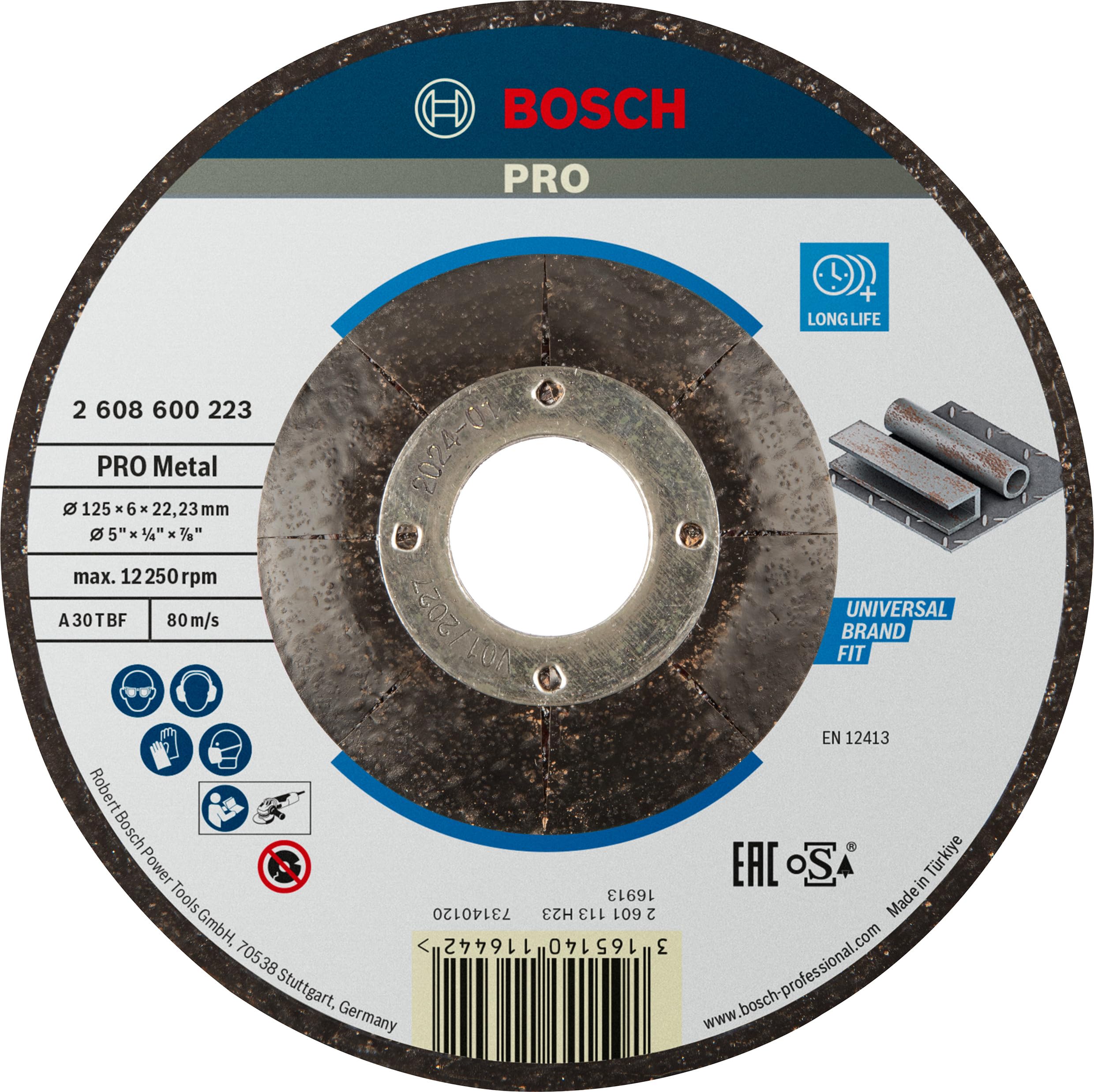 bosch-pro-metal-longlife-schruppscheibe-125-x-6-x-22-23-mm-f-r-stahl-und-metall- image 1