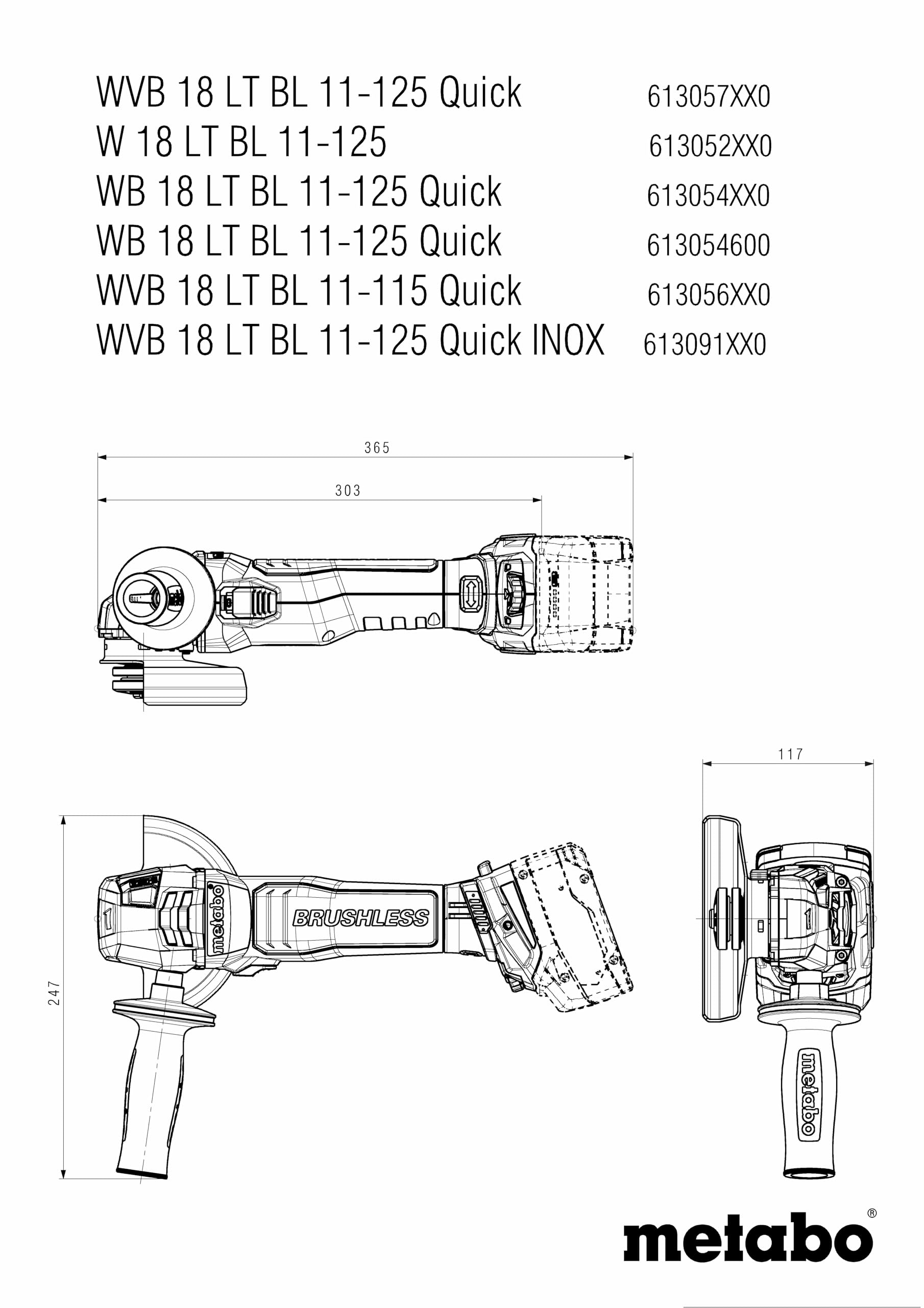 metabo-akku-winkelschleifer-w-18-lt-bl-11-125-125-mm-b-rstenlos-18v-cas-ohne-akk image 2