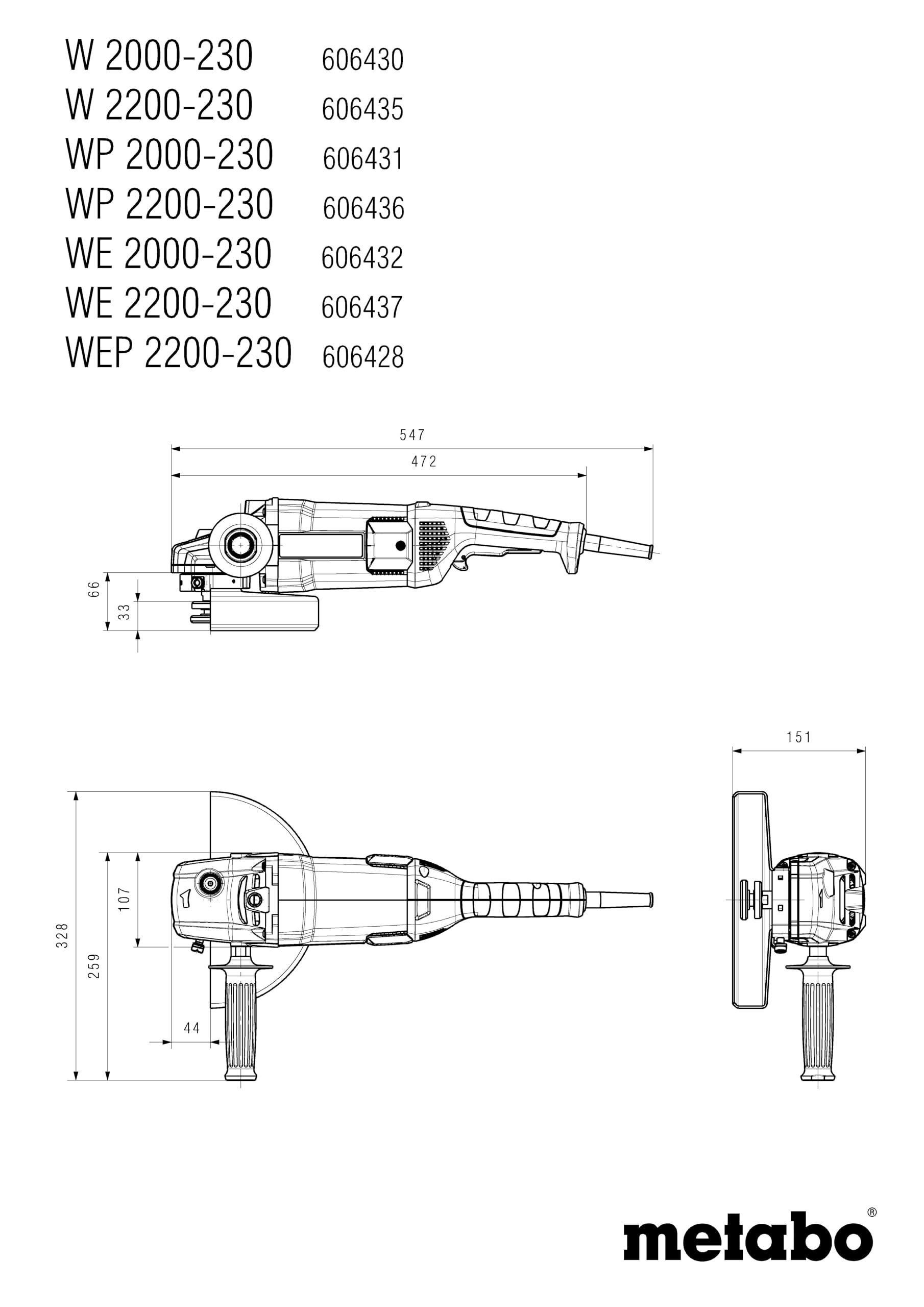 metabo-we-2200-230-winkelschleifer-230-mm-2200-w-gro-er-trennschleifer-f-r-metal image 2