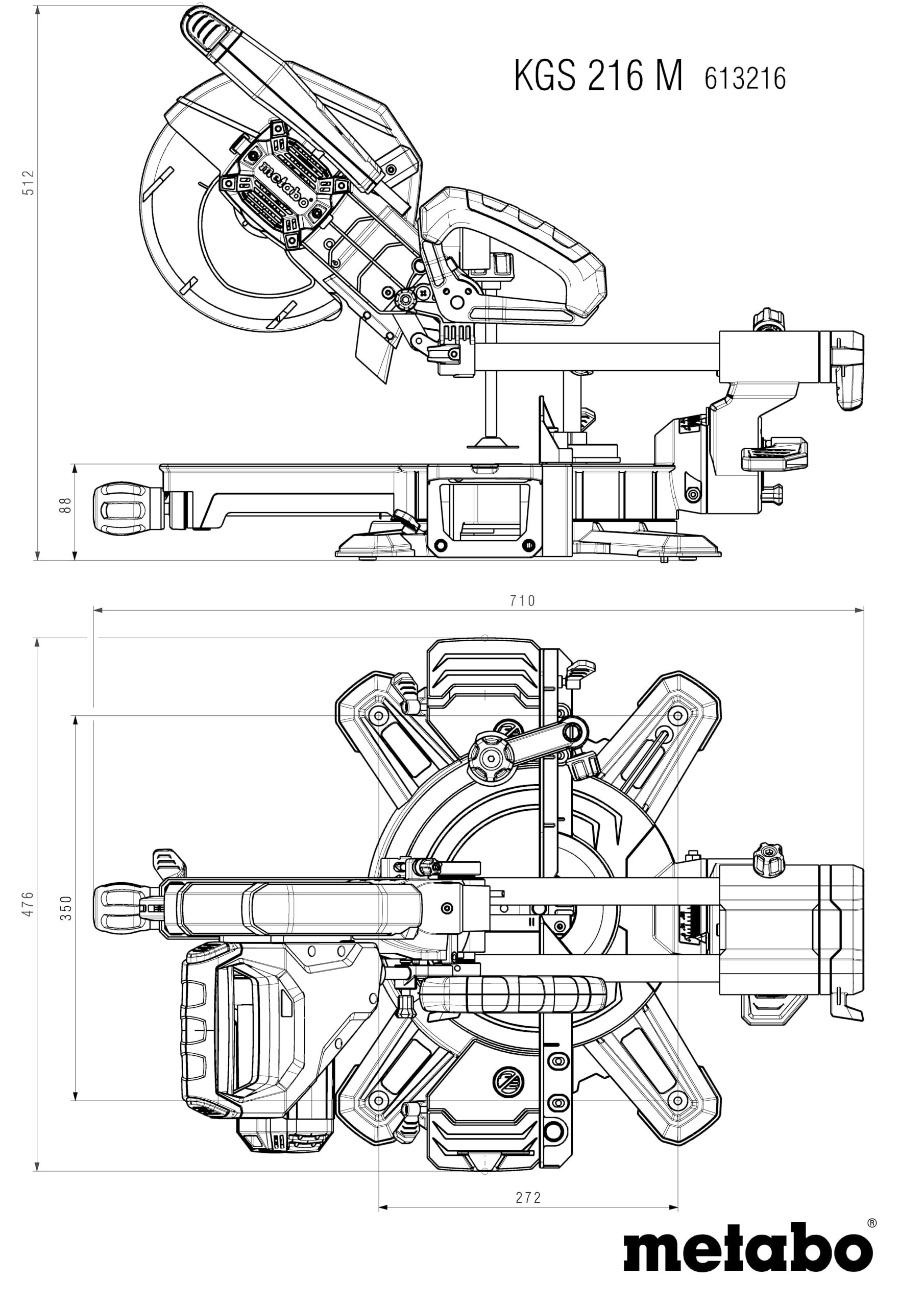 metabo-kgs-216-m-kapp-und-gehrungss-ge-mit-zugfunktion-216-mm-s-geblatt-und-prec image 2