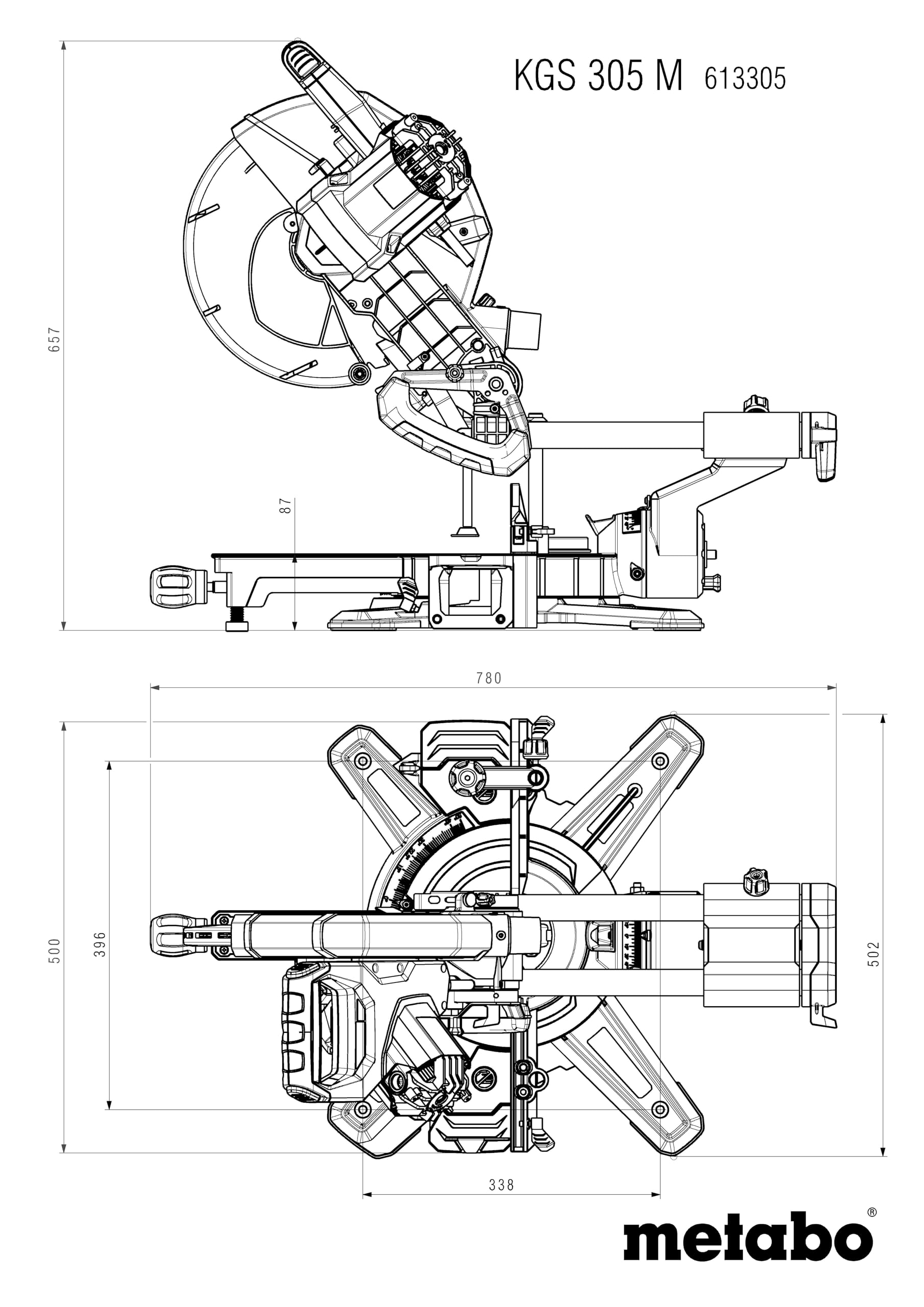 metabo-kgs-305-m-kapp-und-gehrungss-ge-mit-zugfunktion-305-mm-s-geblatt-precisio image 2